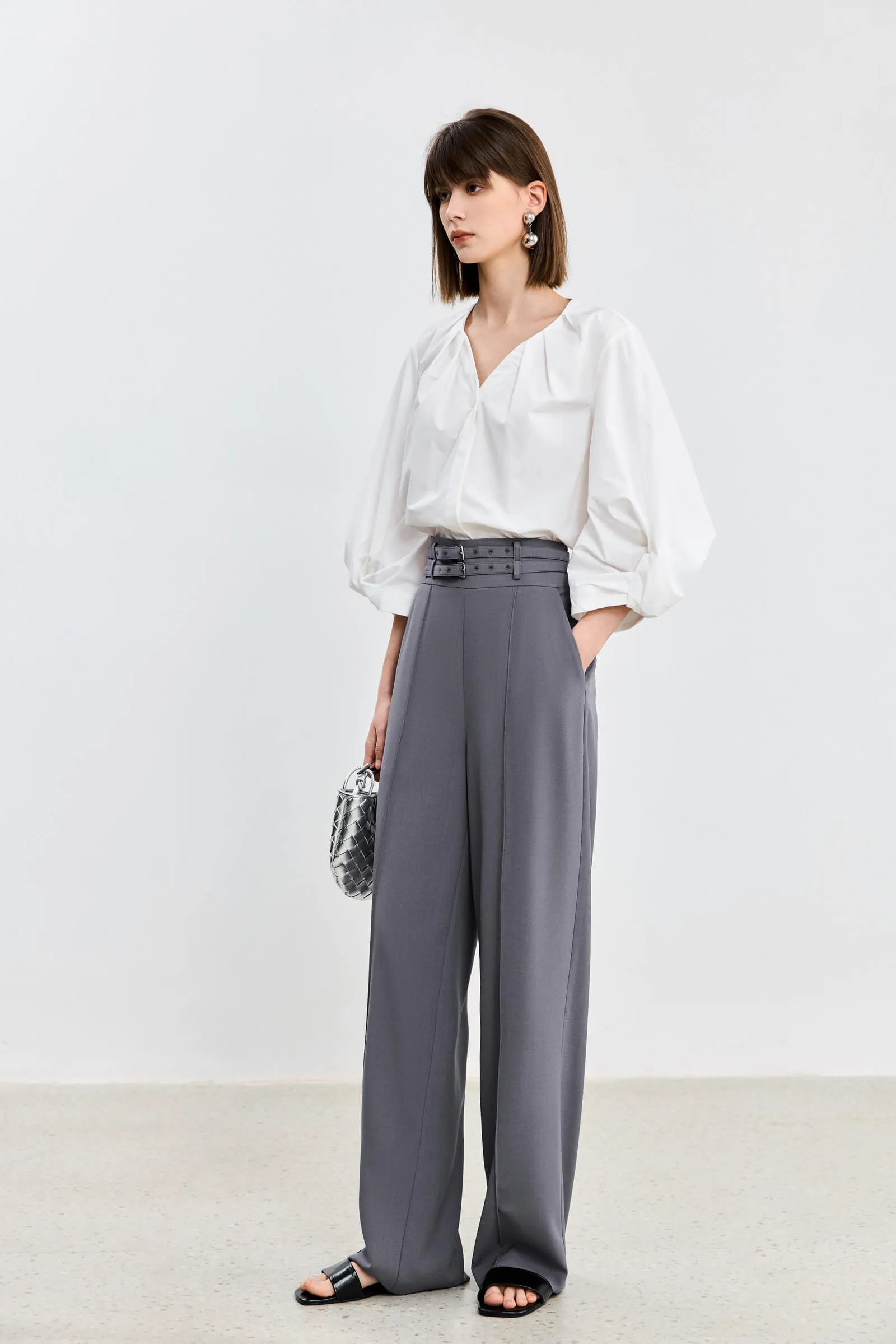 LILY High-Waist Double Waistband Pants