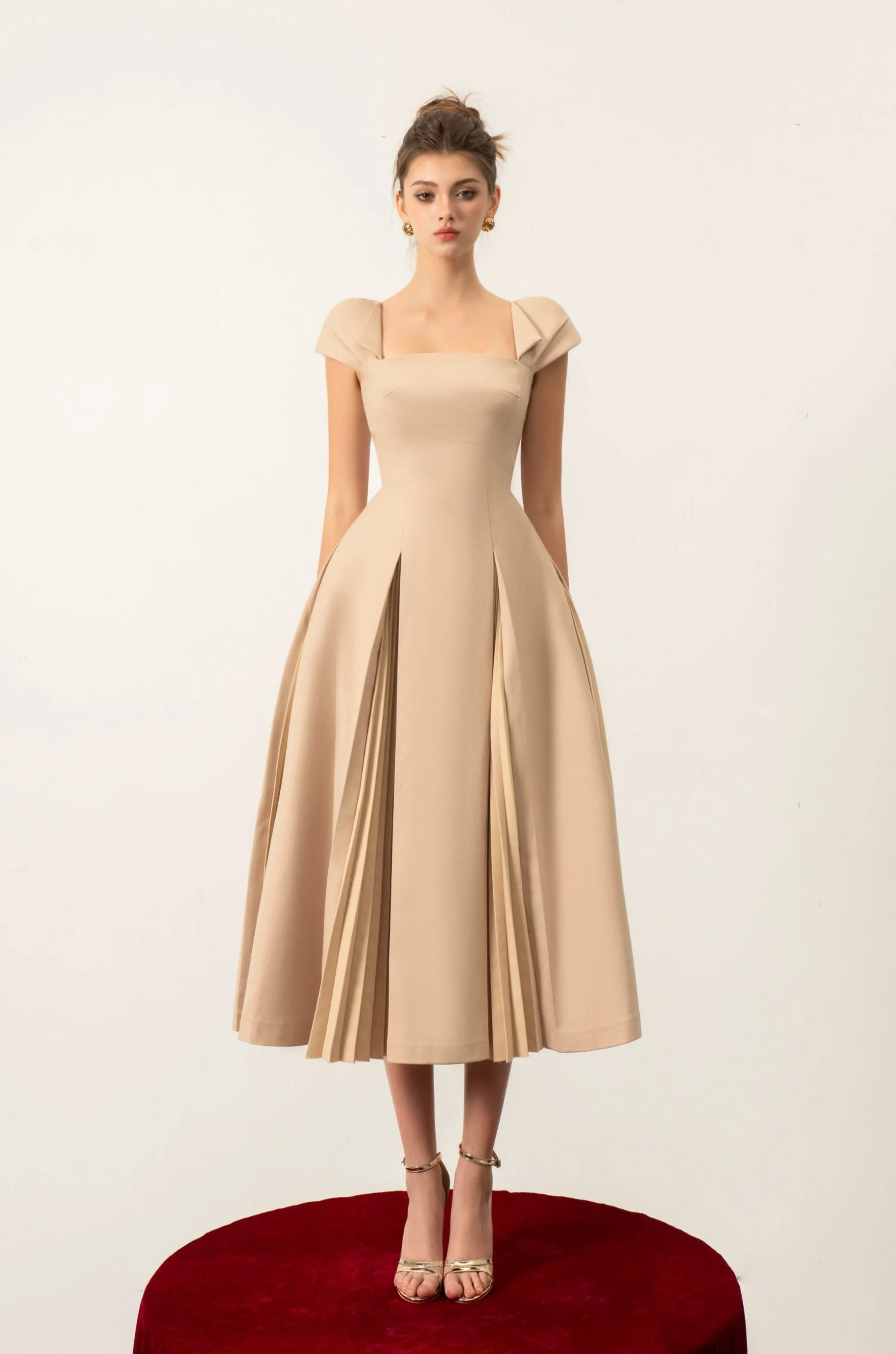 Loretta Pleated Midi Dress