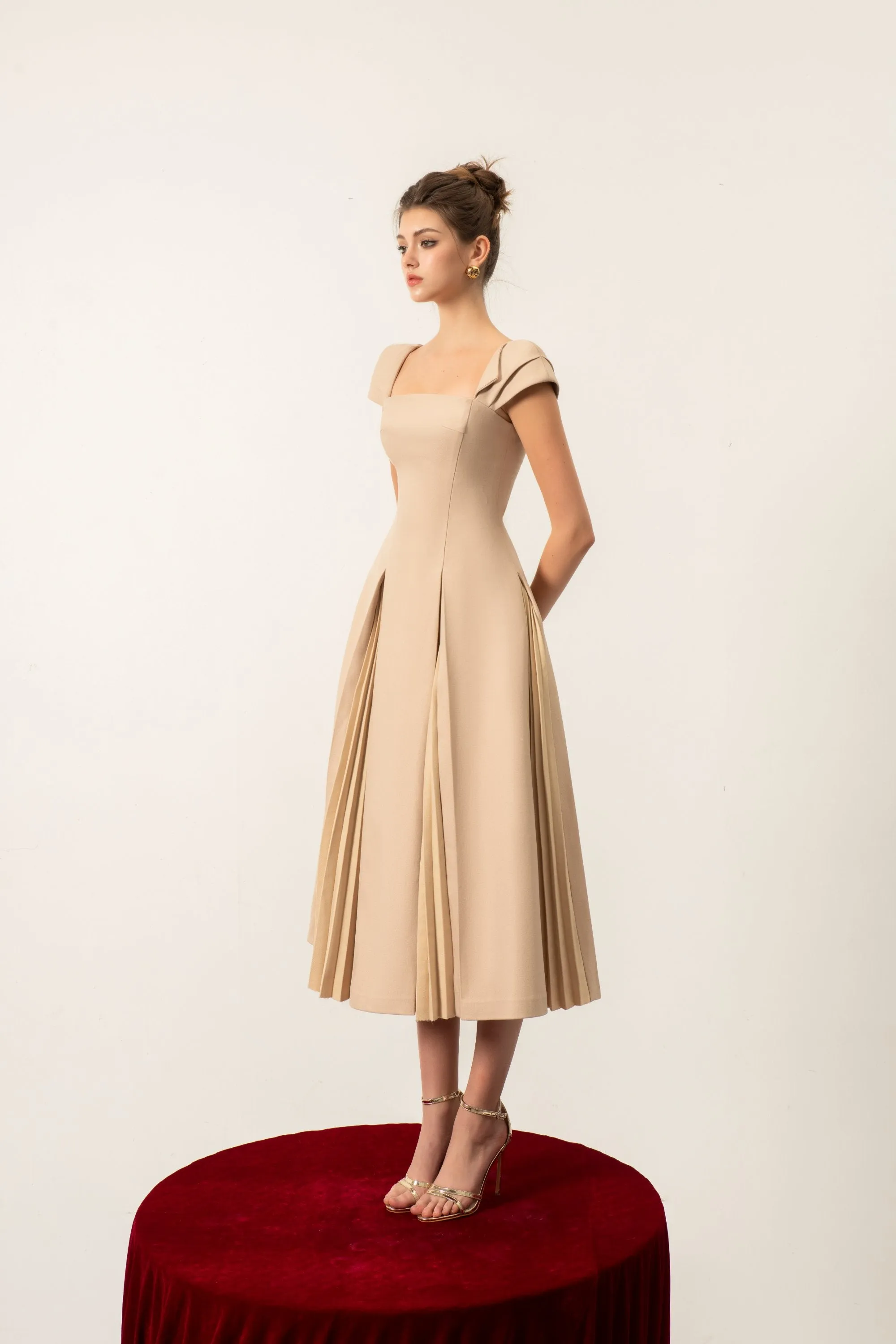 Loretta Pleated Midi Dress