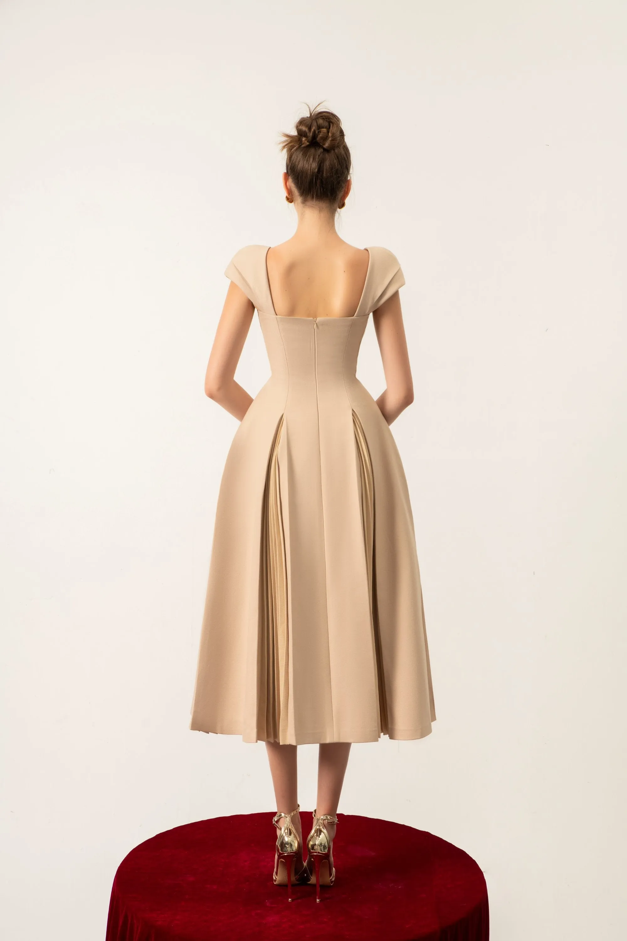 Loretta Pleated Midi Dress