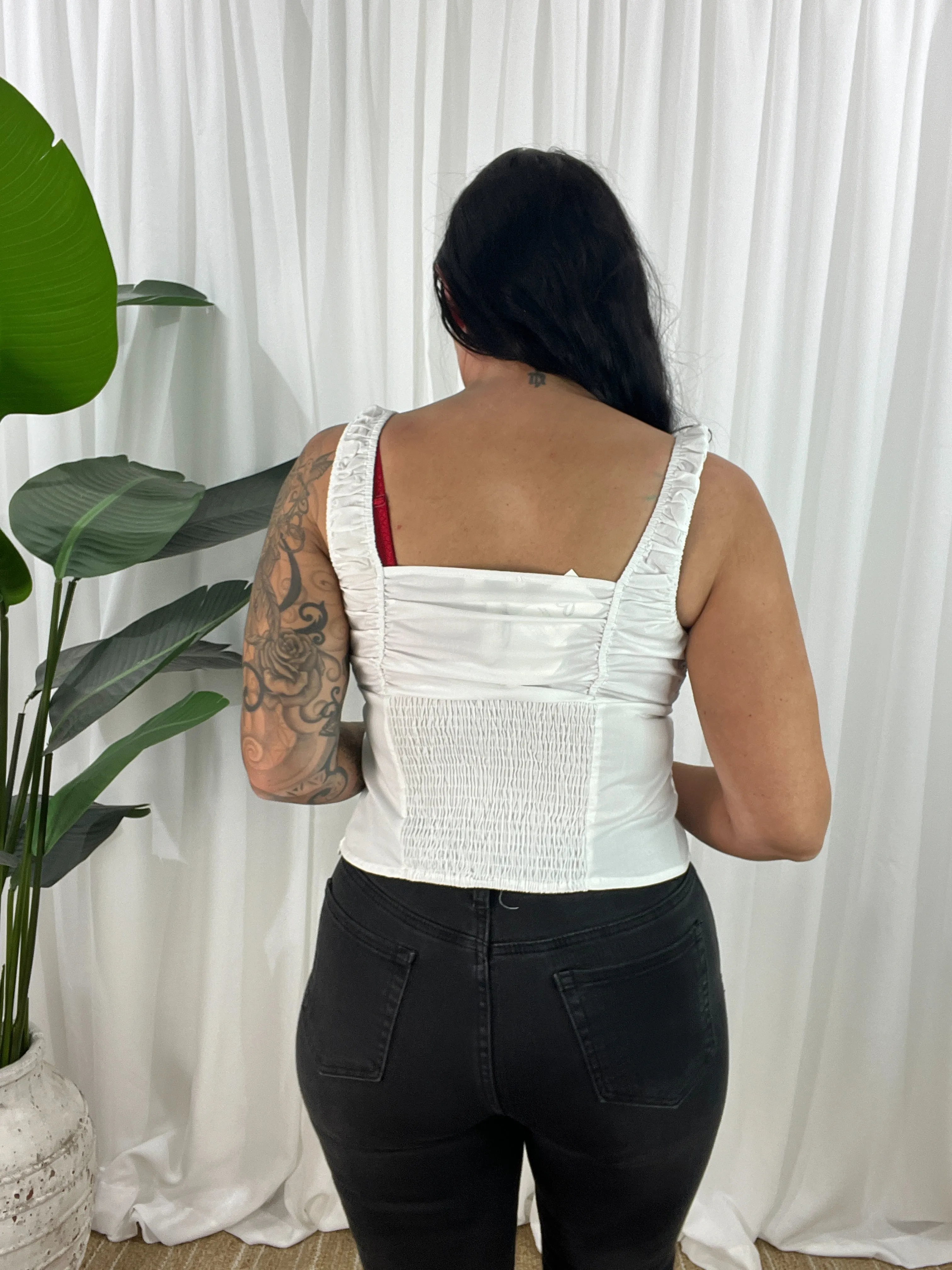 Lucinda Bustier Top - White