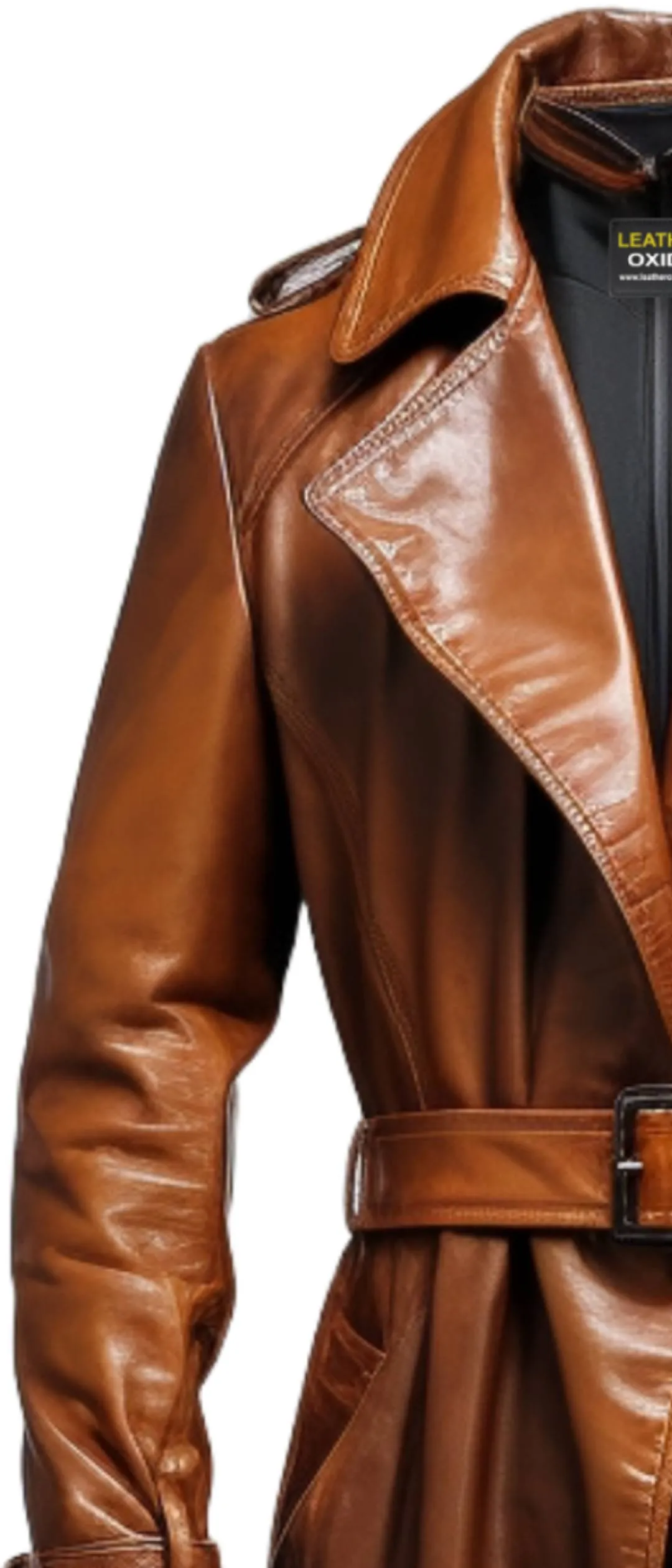 Men Vintage Brown Long Leather Coat - Detective Style Coat