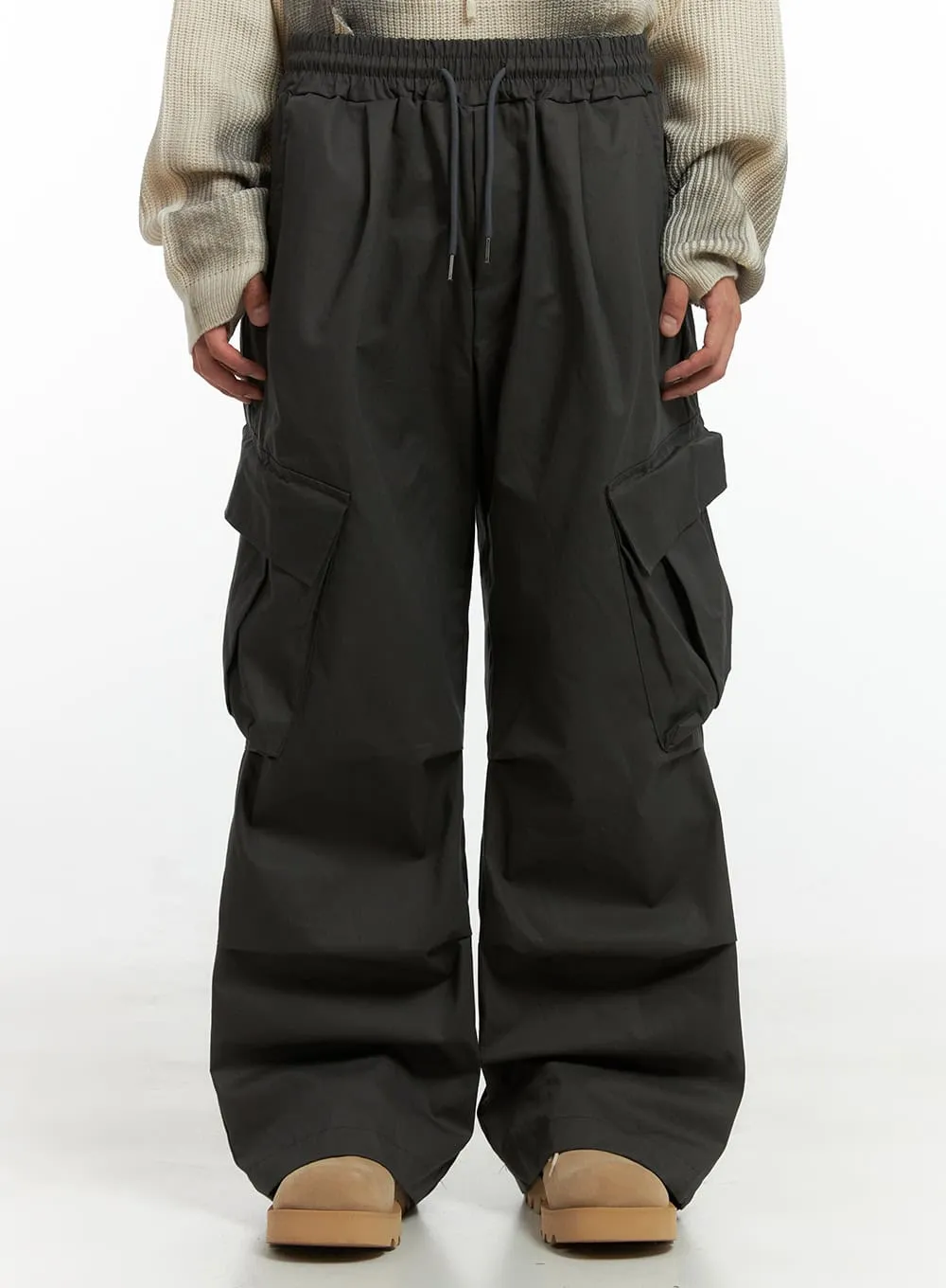 Men's Basic Cargo Wide Leg Pants IO402