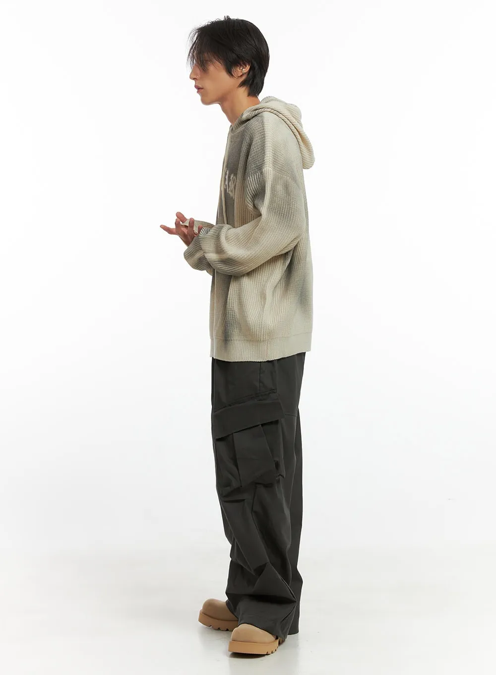 Men's Basic Cargo Wide Leg Pants IO402