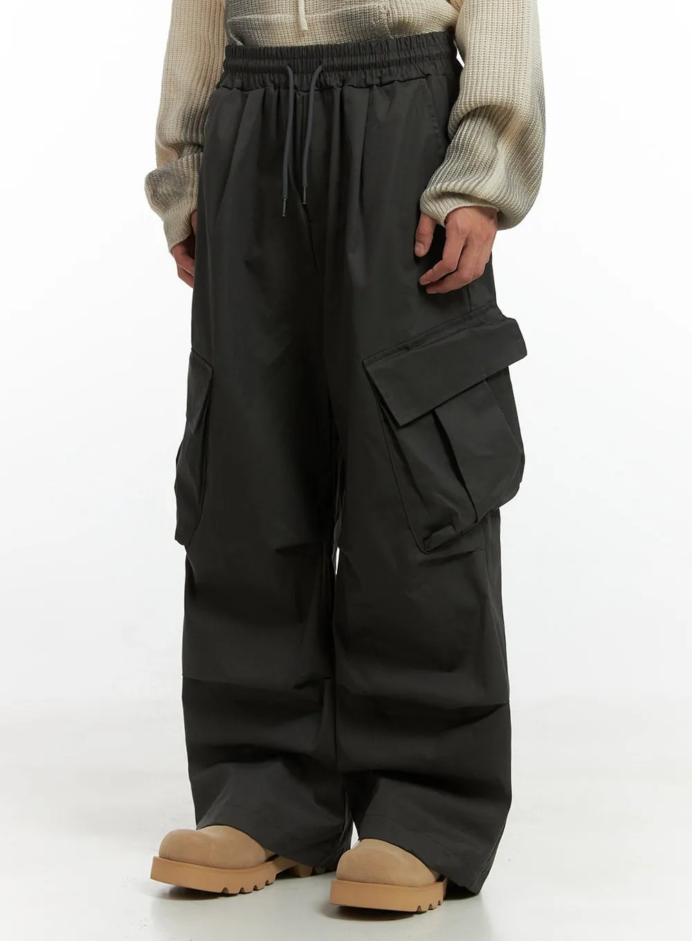 Men's Basic Cargo Wide Leg Pants IO402