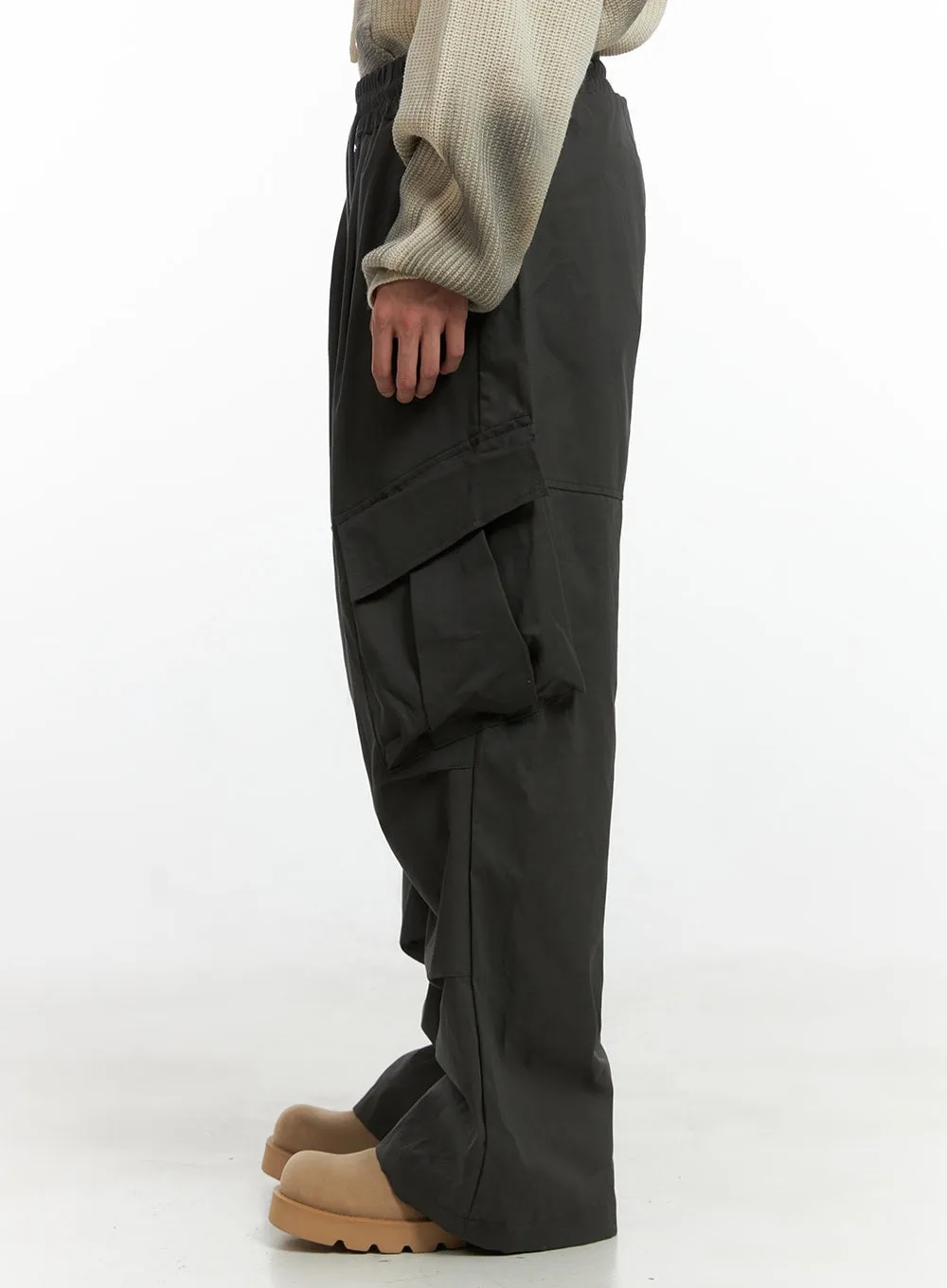 Men's Basic Cargo Wide Leg Pants IO402