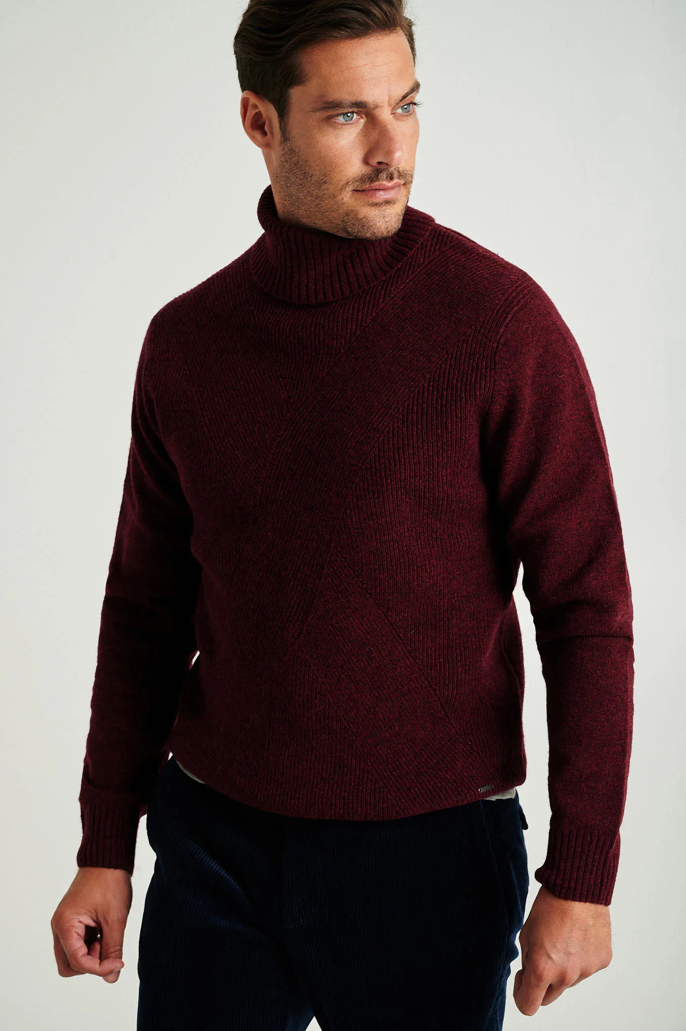 Men's long sleeve turtle neck sweater