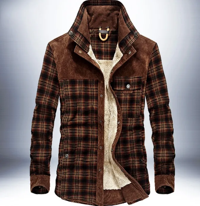 Modern Plaid Fleece Lumberjack Jacket