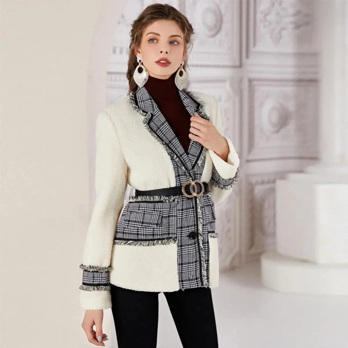 MS009 Lambswool Formal Suit Long Sleeve Blouse Coat