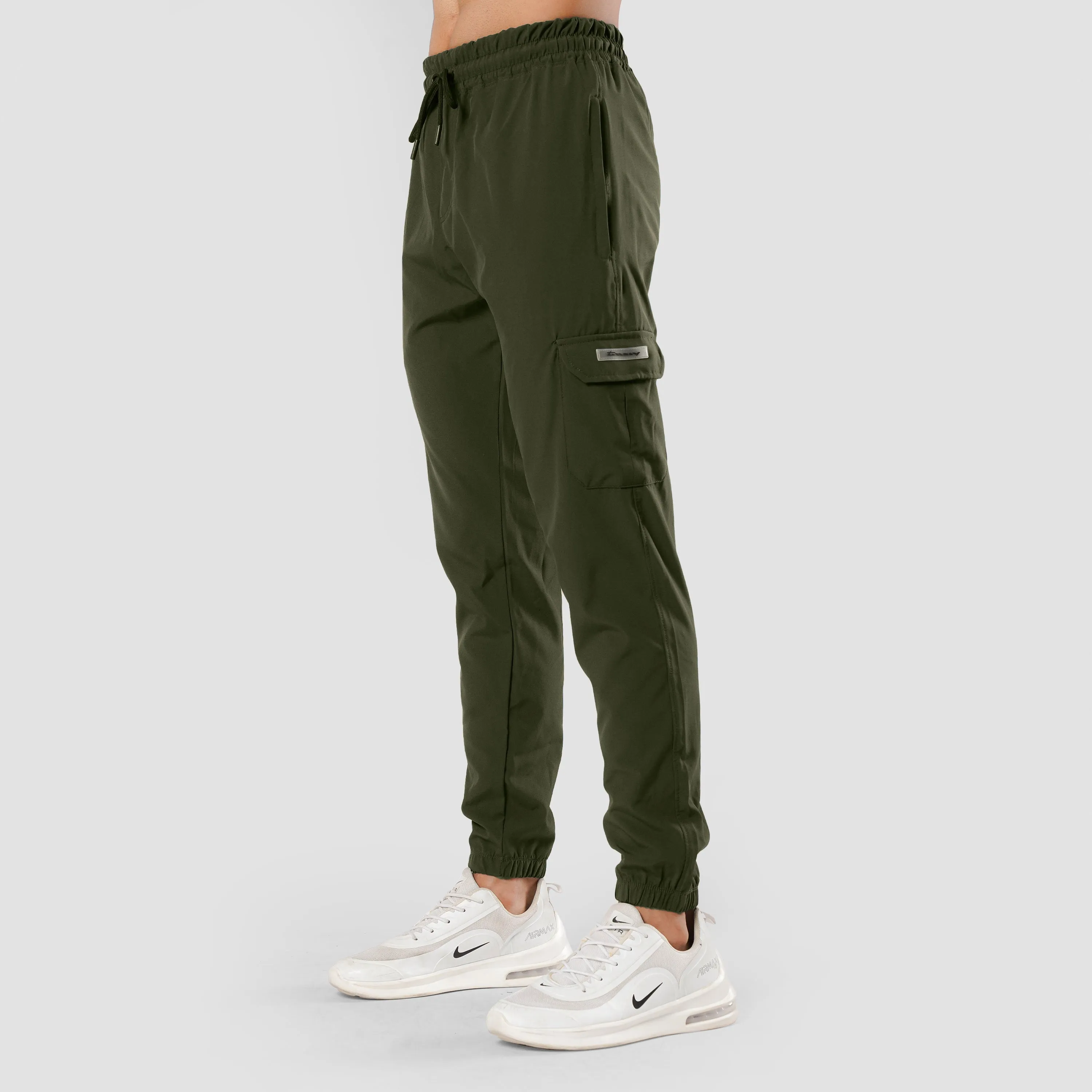 PACK OF 2 CARGO FLEX PANTS - Black & Olive