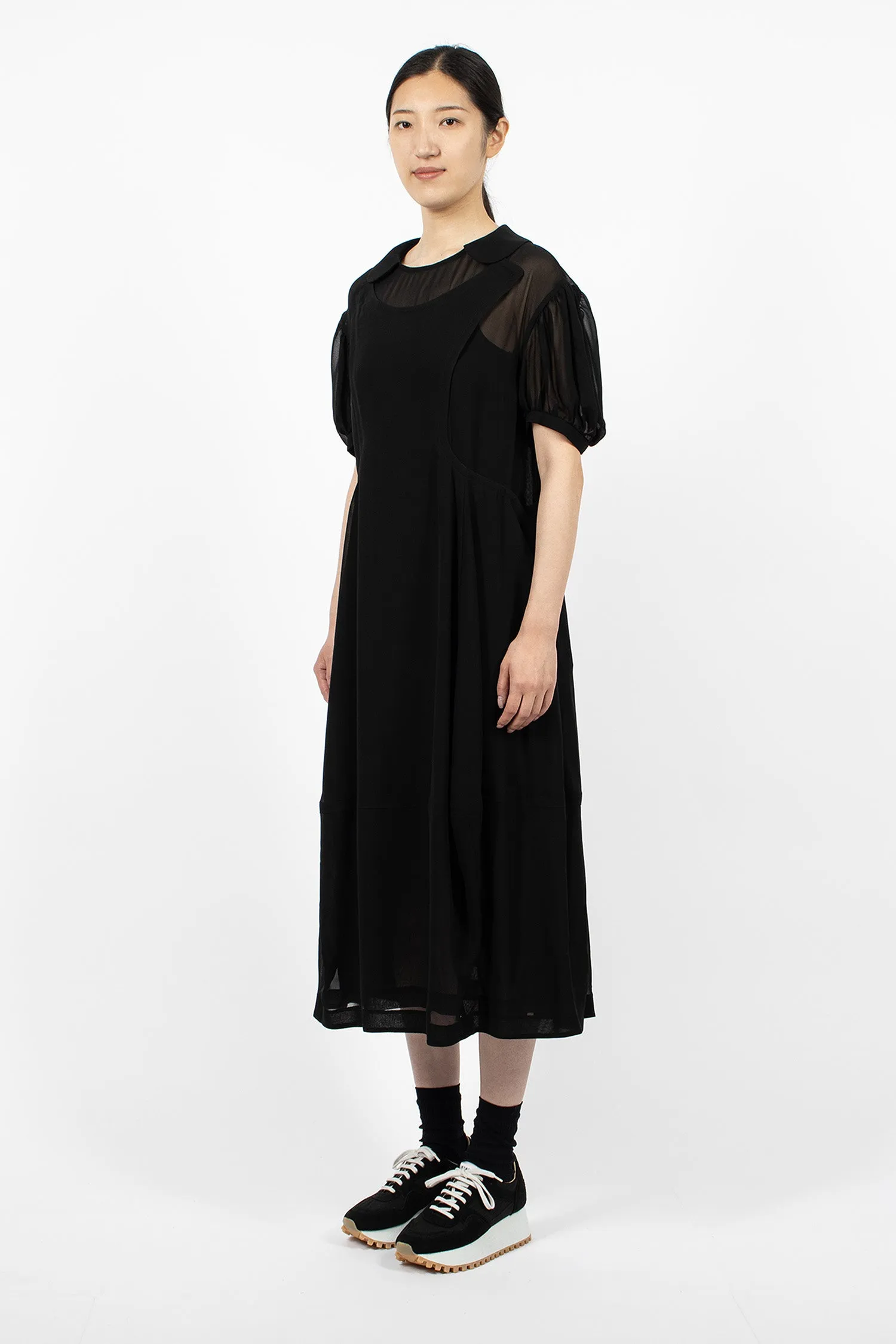 Panel Balloon Dress Black