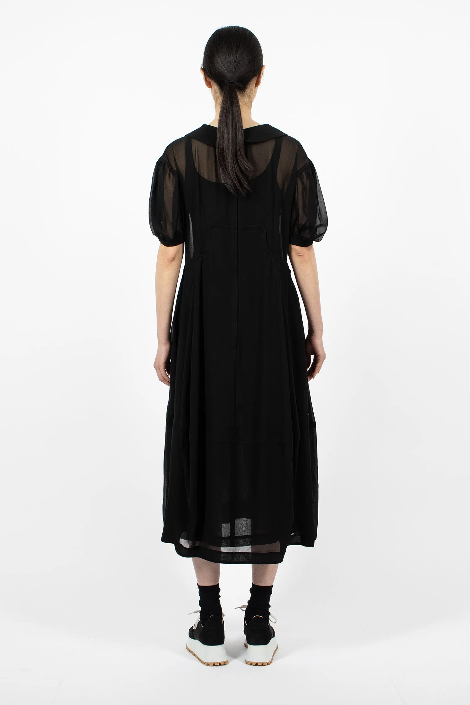 Panel Balloon Dress Black