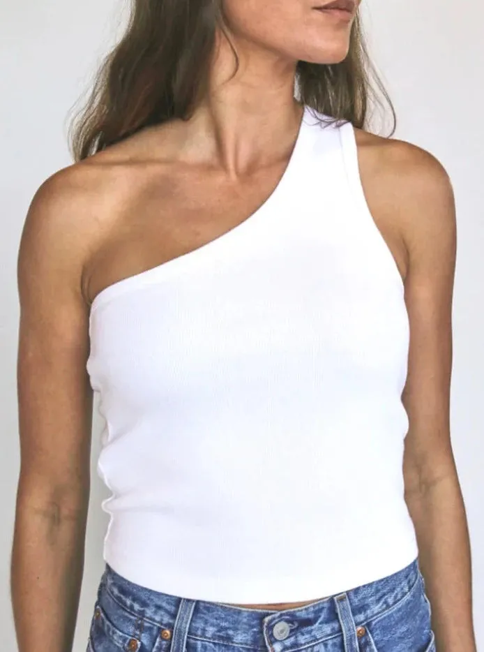 Perfect White Tee Call Me One Shoulder