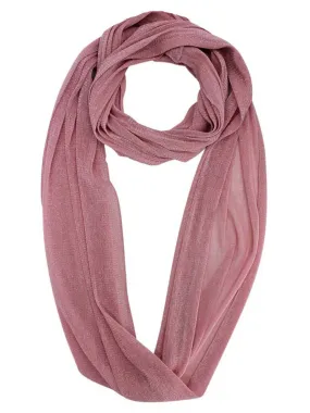 Pink Sheer Metallic Infinity Scarf