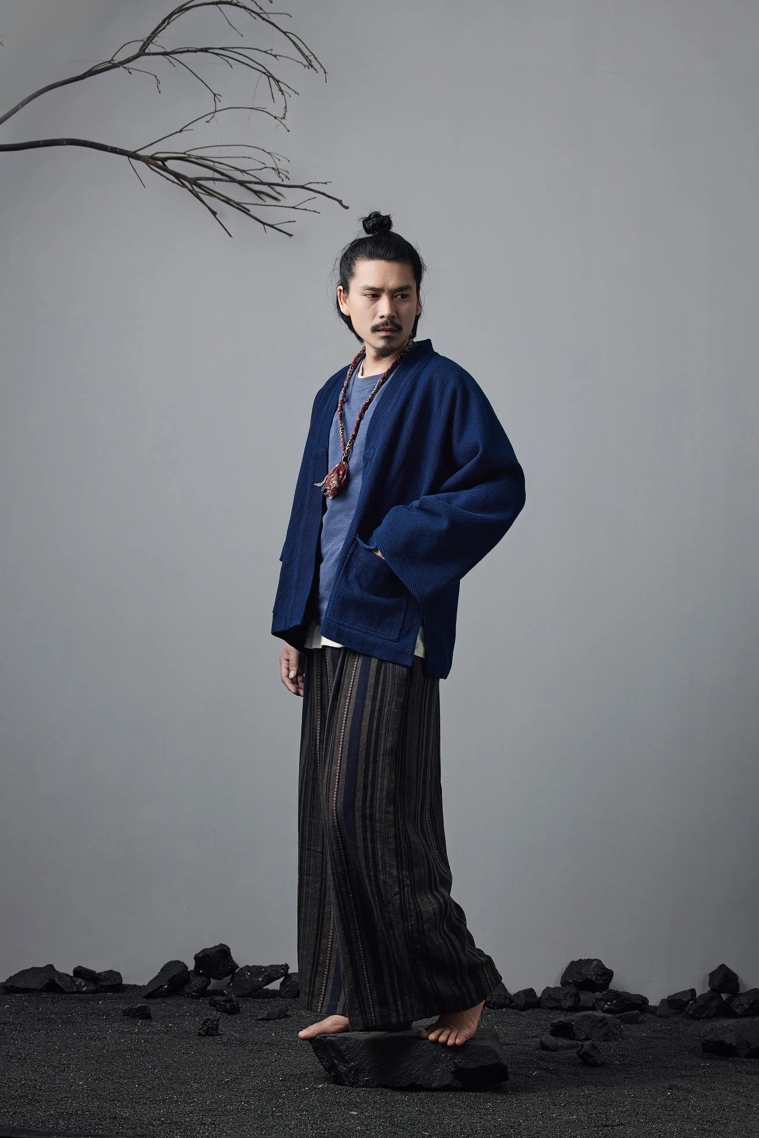 Plant Dyed Kimono Indigo Japanese Retro Robe