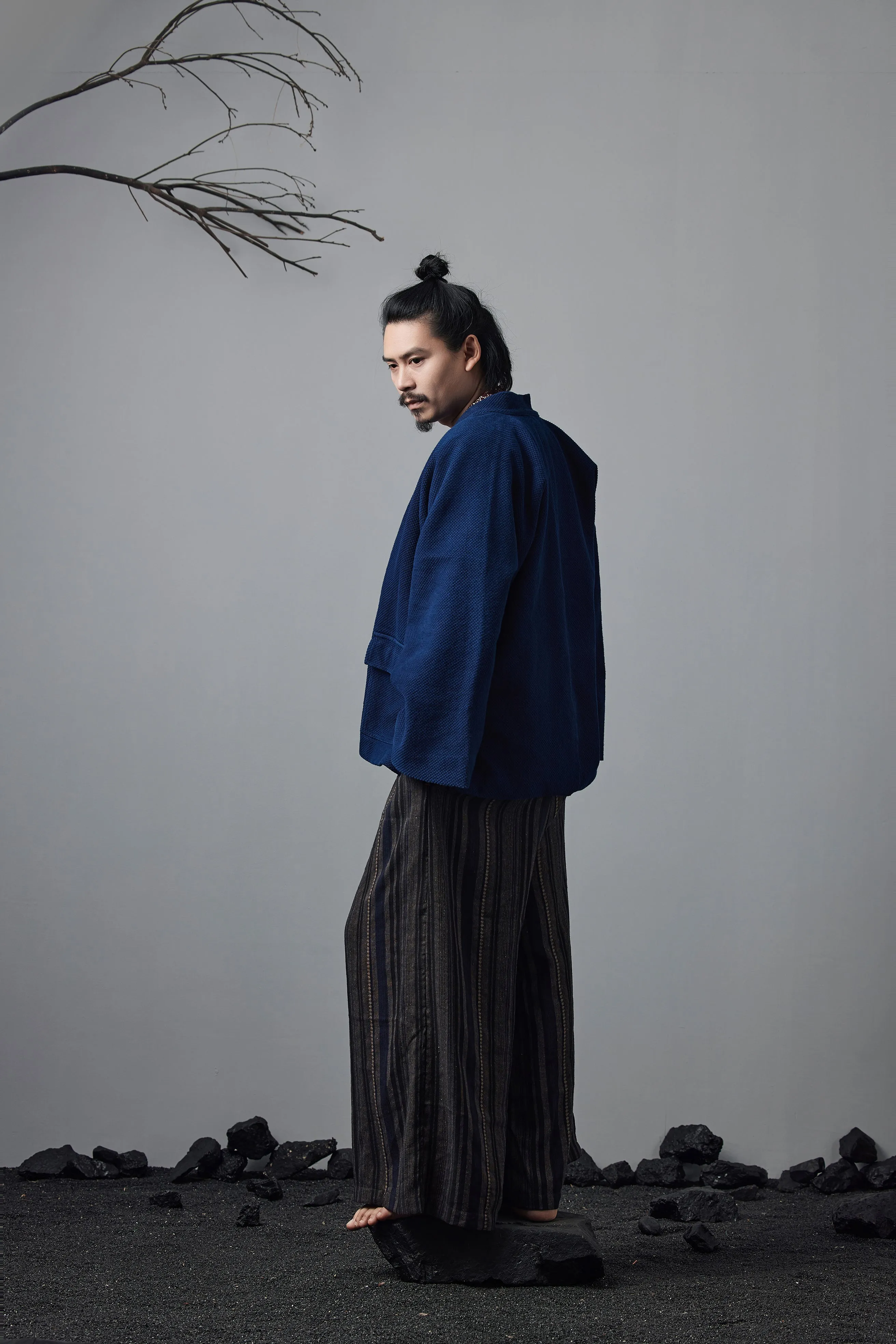 Plant Dyed Kimono Indigo Japanese Retro Robe