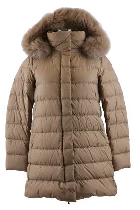 Quilted Down Coat W/ Removable Fur Hood