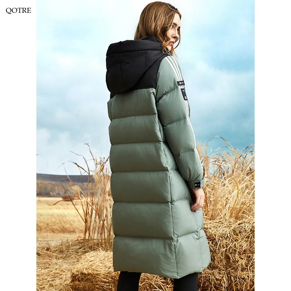 Quilted Puffa Thickened Calf-Length Down Coat