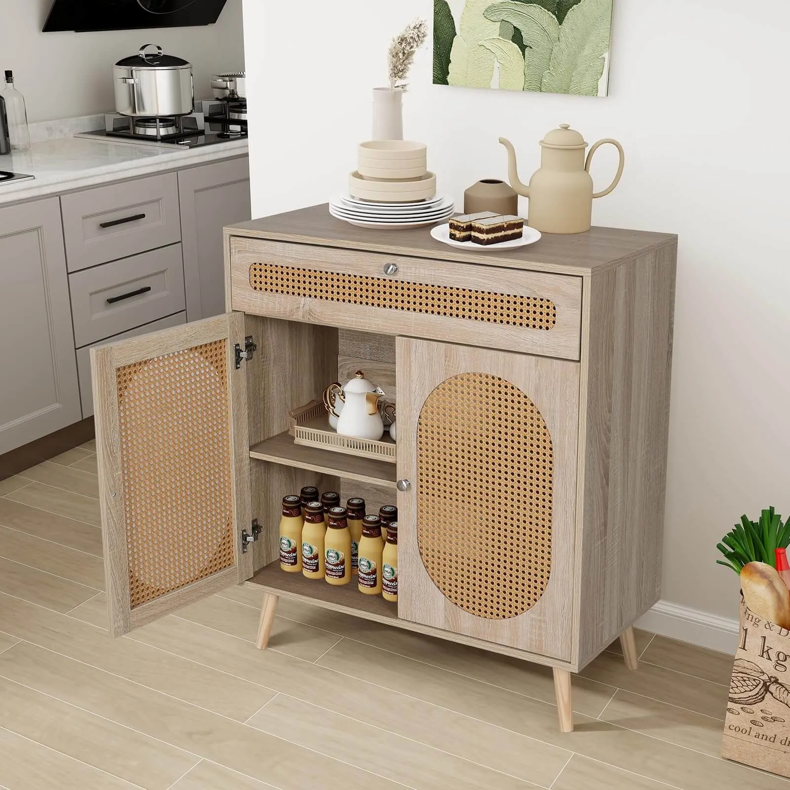 Rattan Buffet Cabinet With Drawer IF035