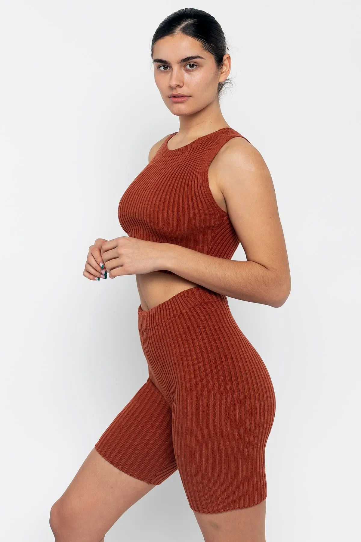 RFK50 - Ultra Heavy Knit Ribbed Crop Top