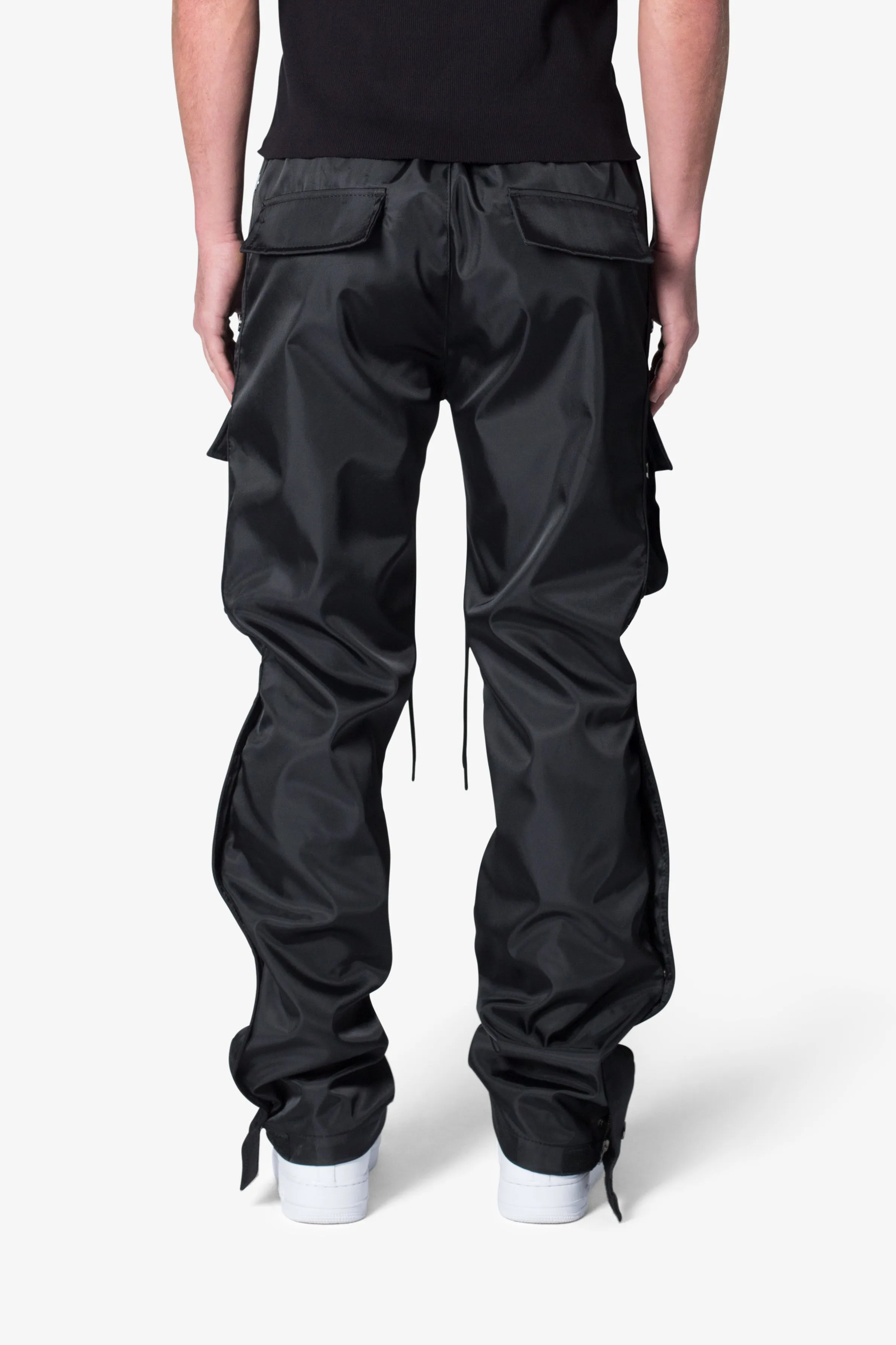 Snap Front Cargo Pants - Black