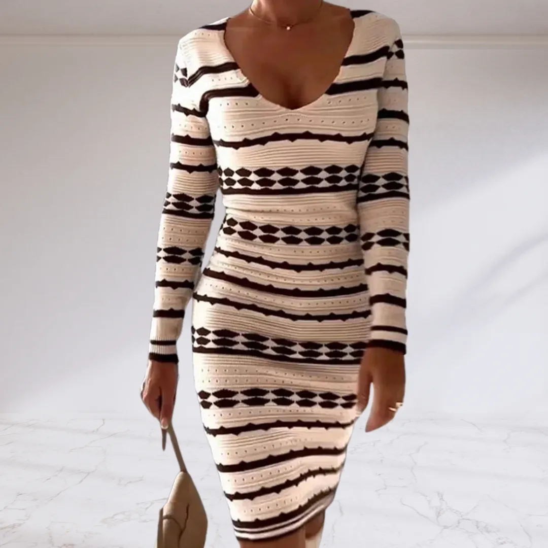 Striped Sweater Knit Dress