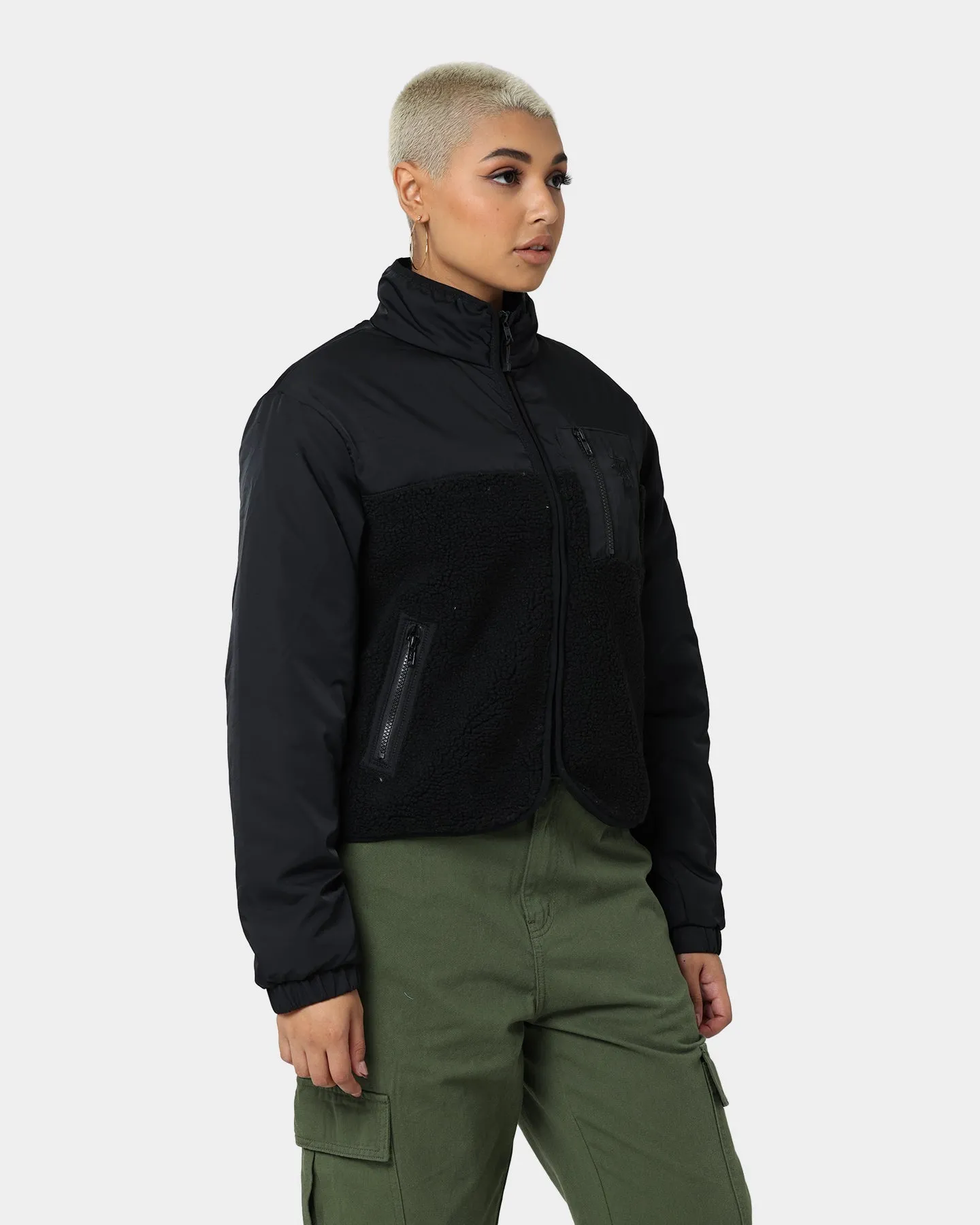 Stussy Women's Fairway Sherpa Jacket Black