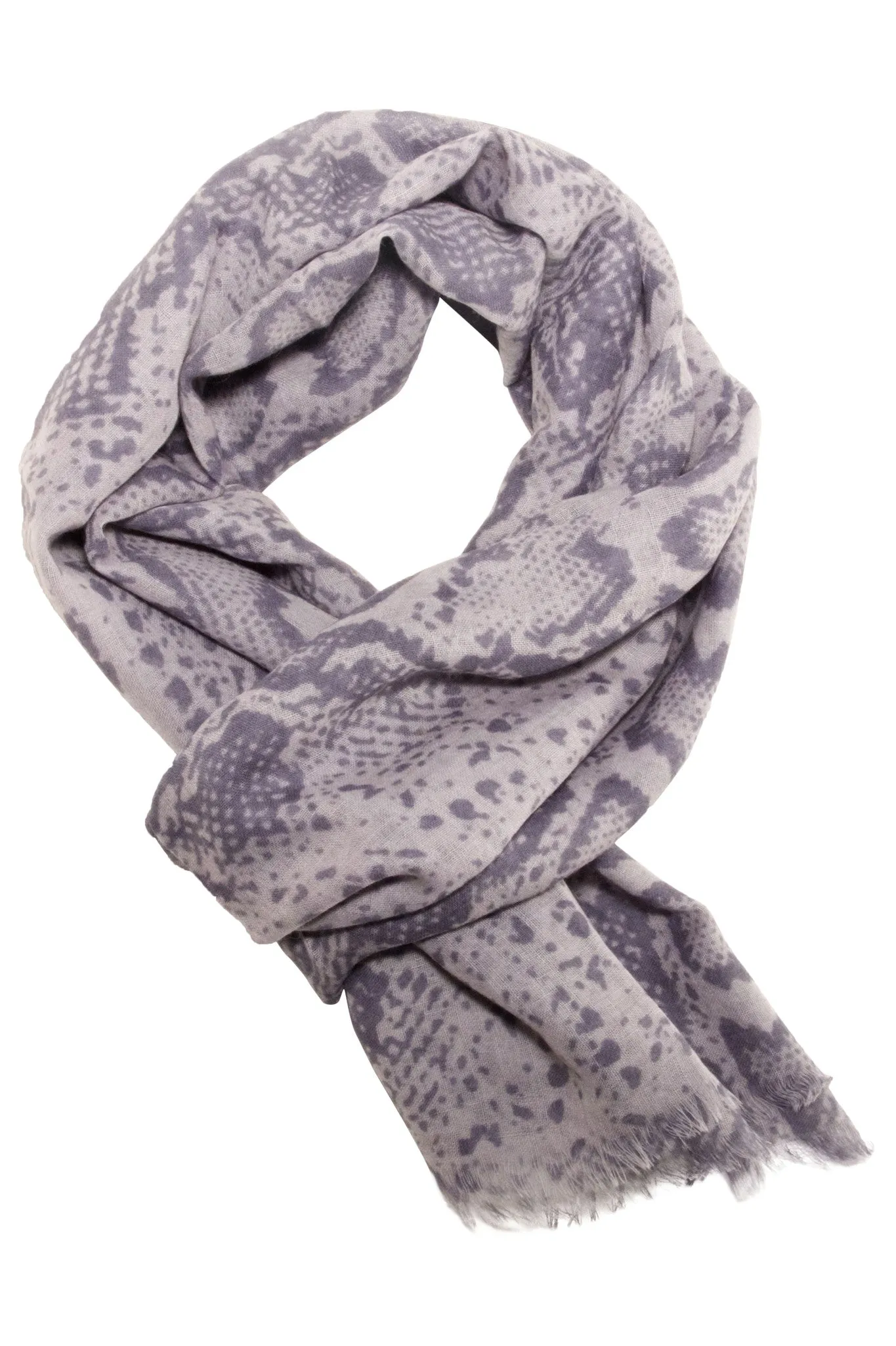 Stylish snake print scarf in grey