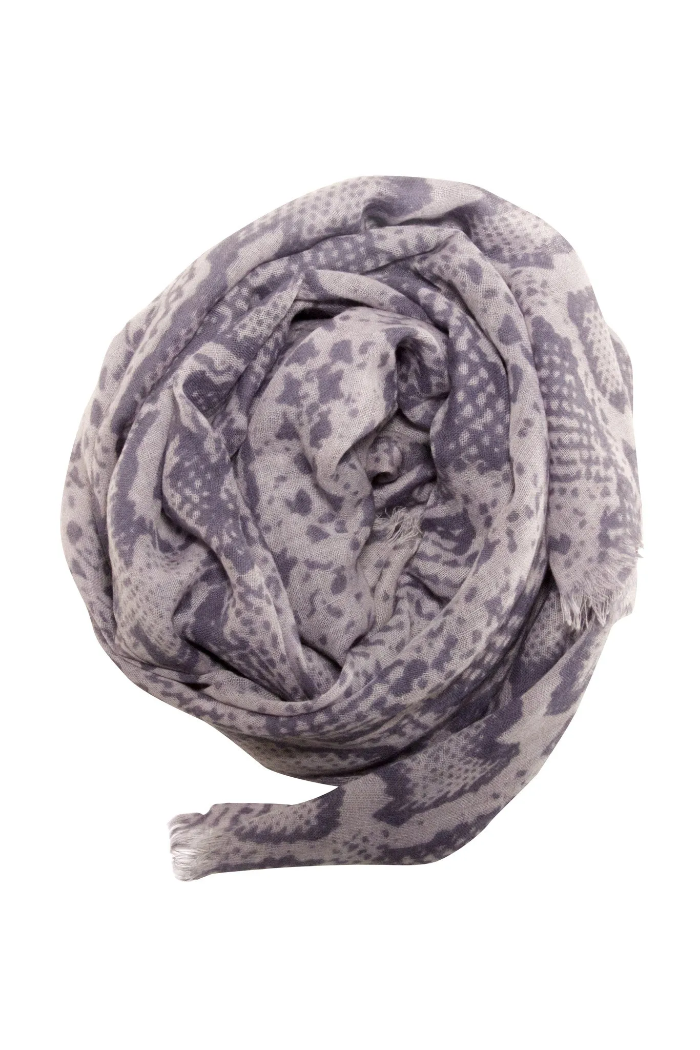 Stylish snake print scarf in grey