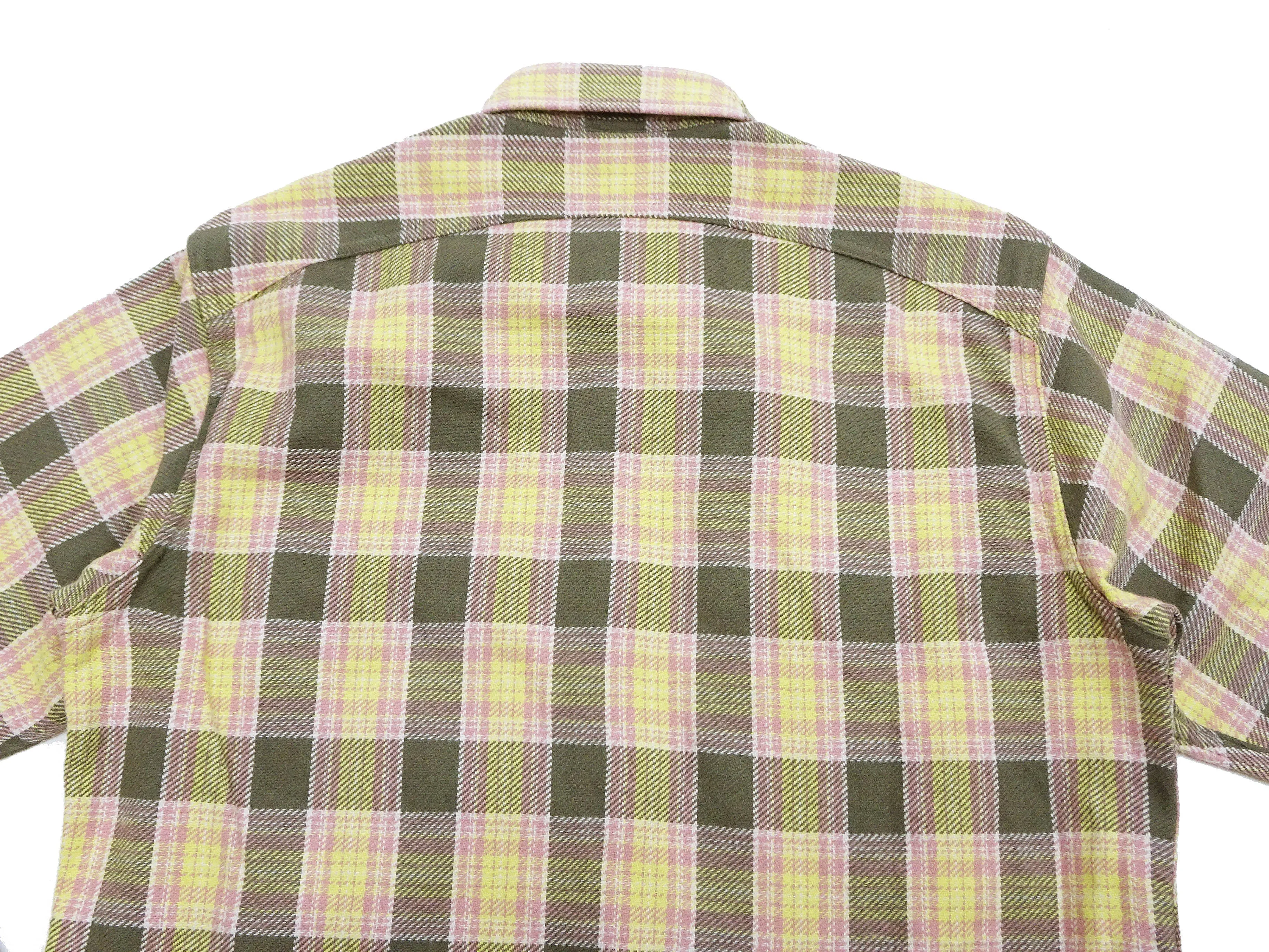 Sugar Cane Plaid Shirt Men's Heavyweight Cotton Twill Long Sleeve Button Up Work Shirt SC29158 145 Green