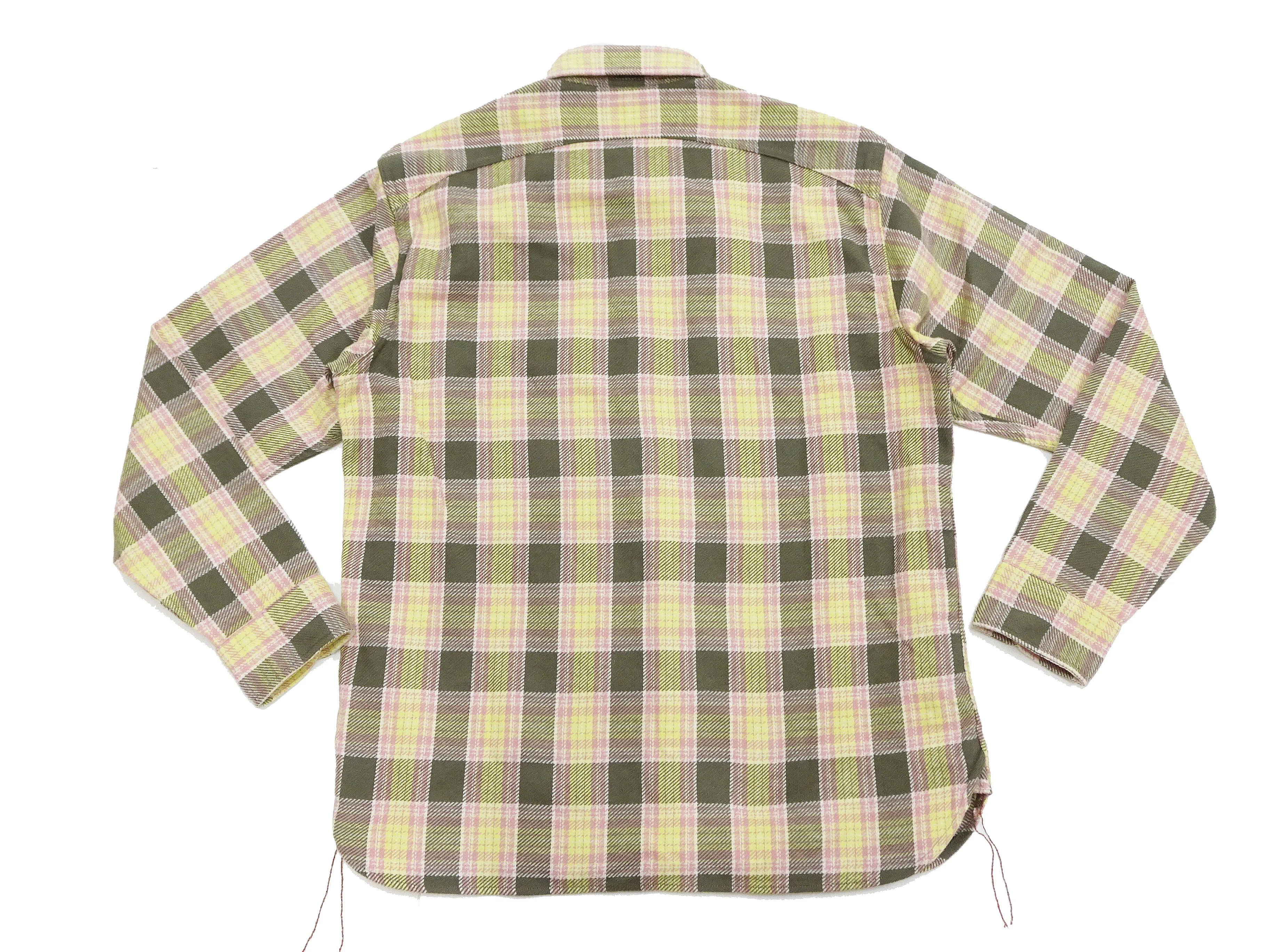 Sugar Cane Plaid Shirt Men's Heavyweight Cotton Twill Long Sleeve Button Up Work Shirt SC29158 145 Green