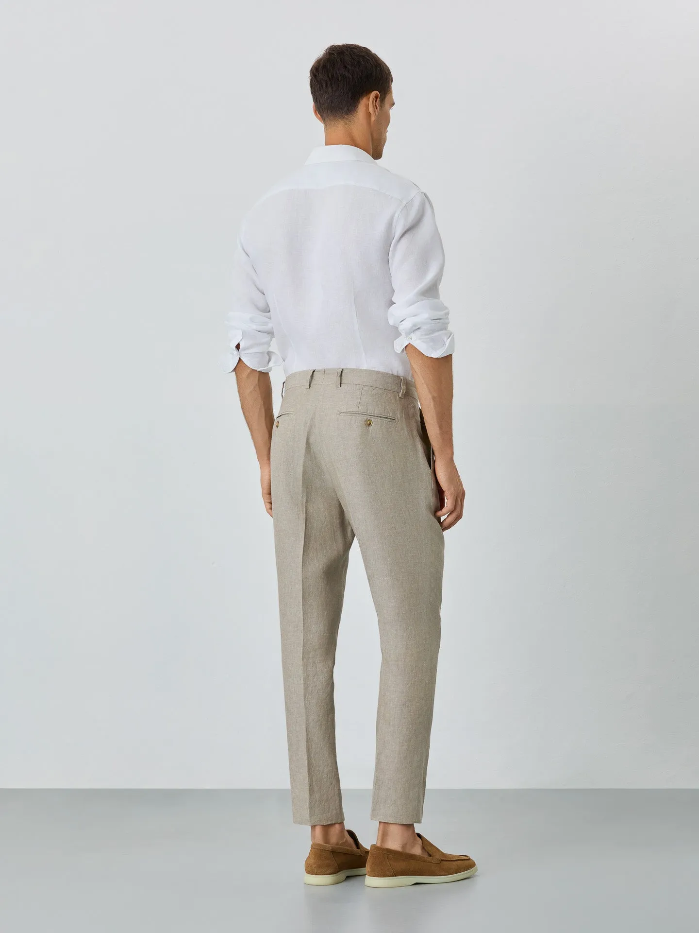 Suit Trousers With Coin Pocket In Linen