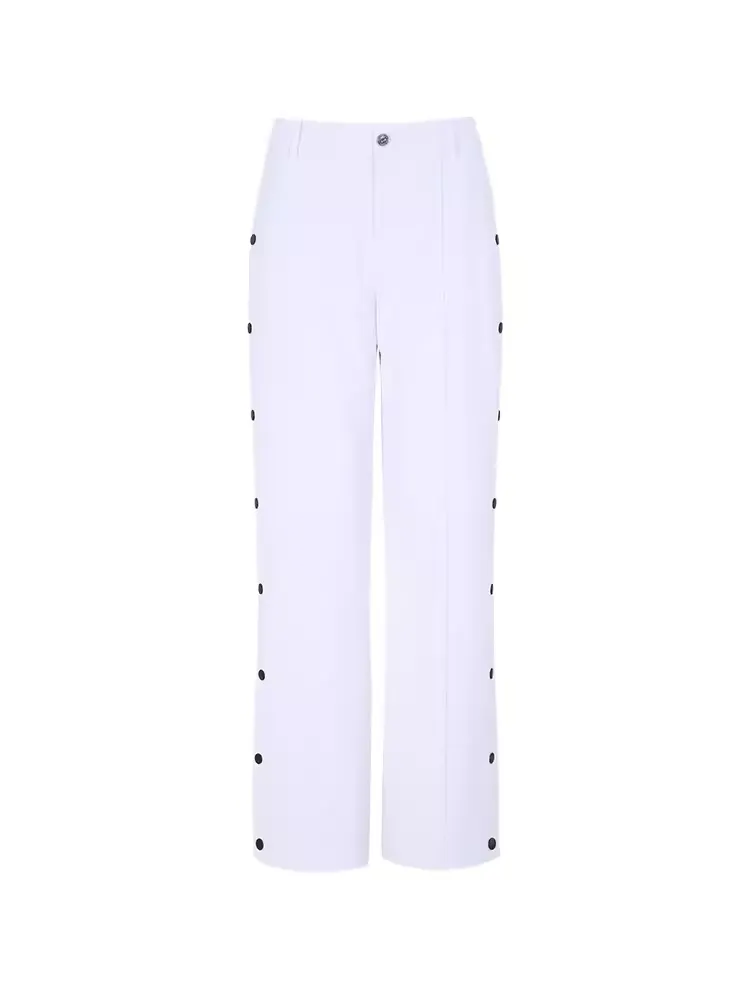 SVG Golf Classic Pure White High Waist Wide Leg Pants