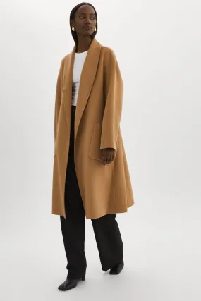 Thara Shawl Collar Wool Coat | Camel