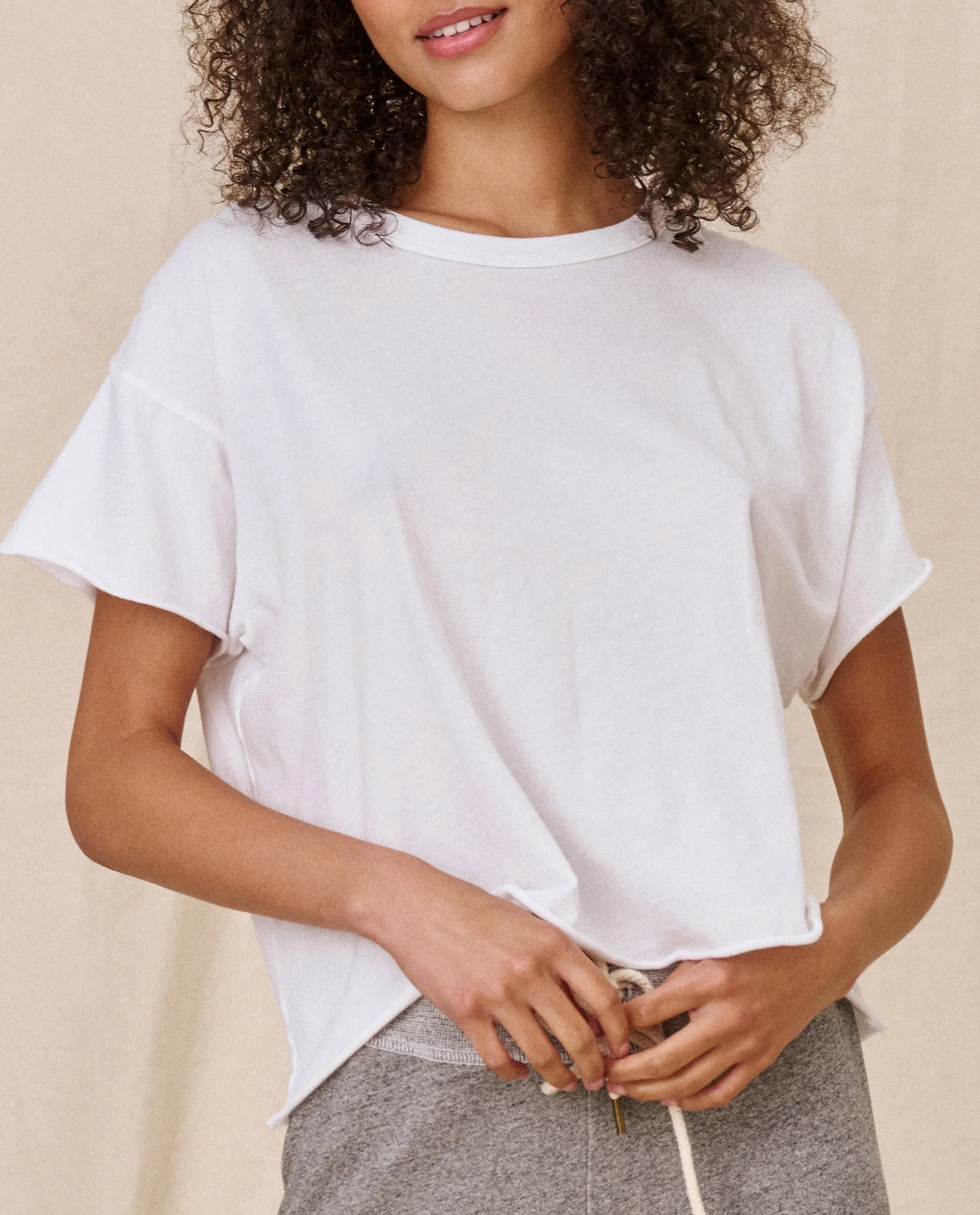 The Crop Tee. Solid -- TRUE WHITE