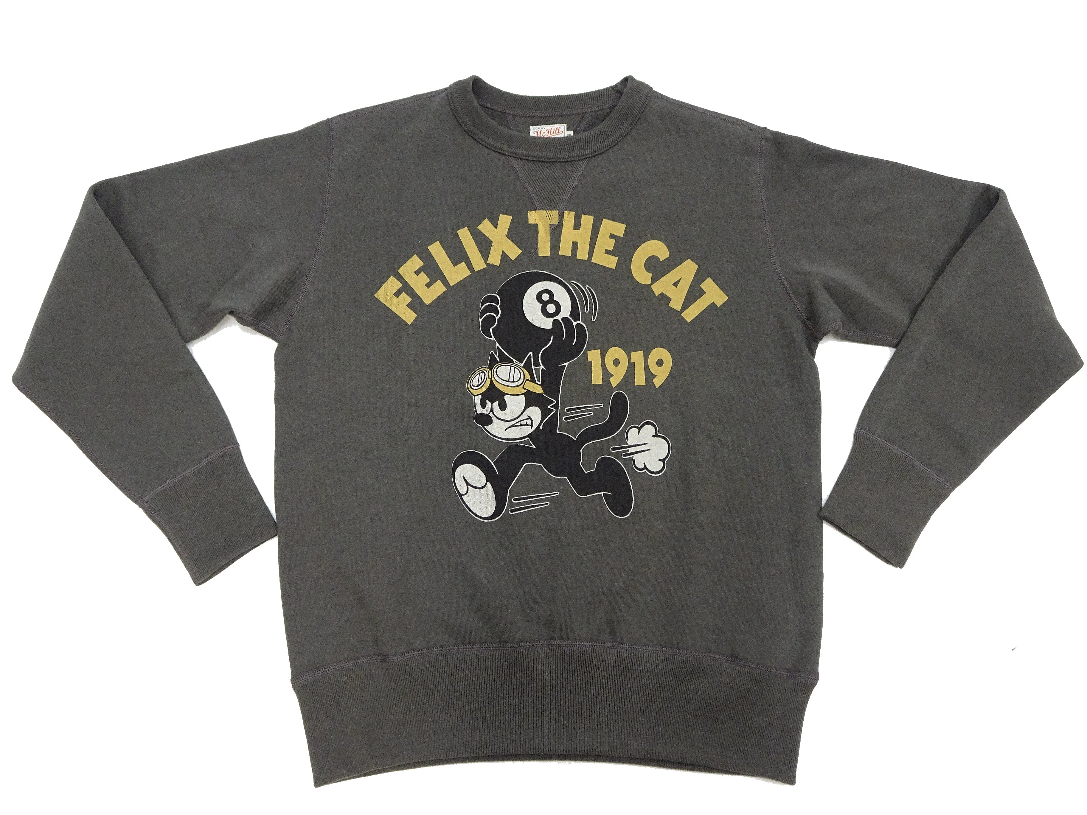 TOYS McCOY Sweatshirt Men's Casual Felix the Cat Graphic Print Sweat Shirt Loop-wheeled Vintage Style TMC2448 030 Faded-Black