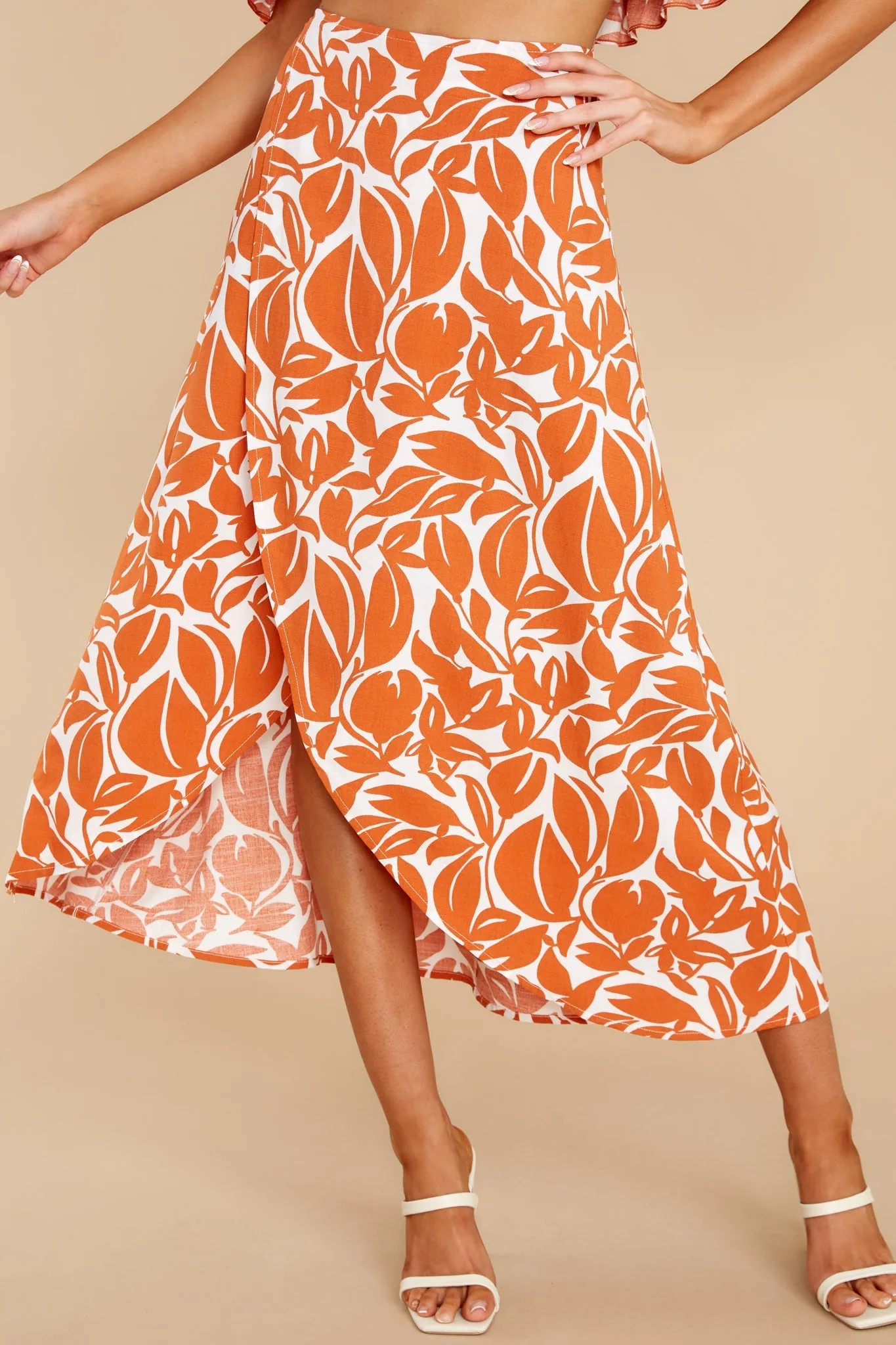 Tropical Wishes Orange Print Two Piece Set