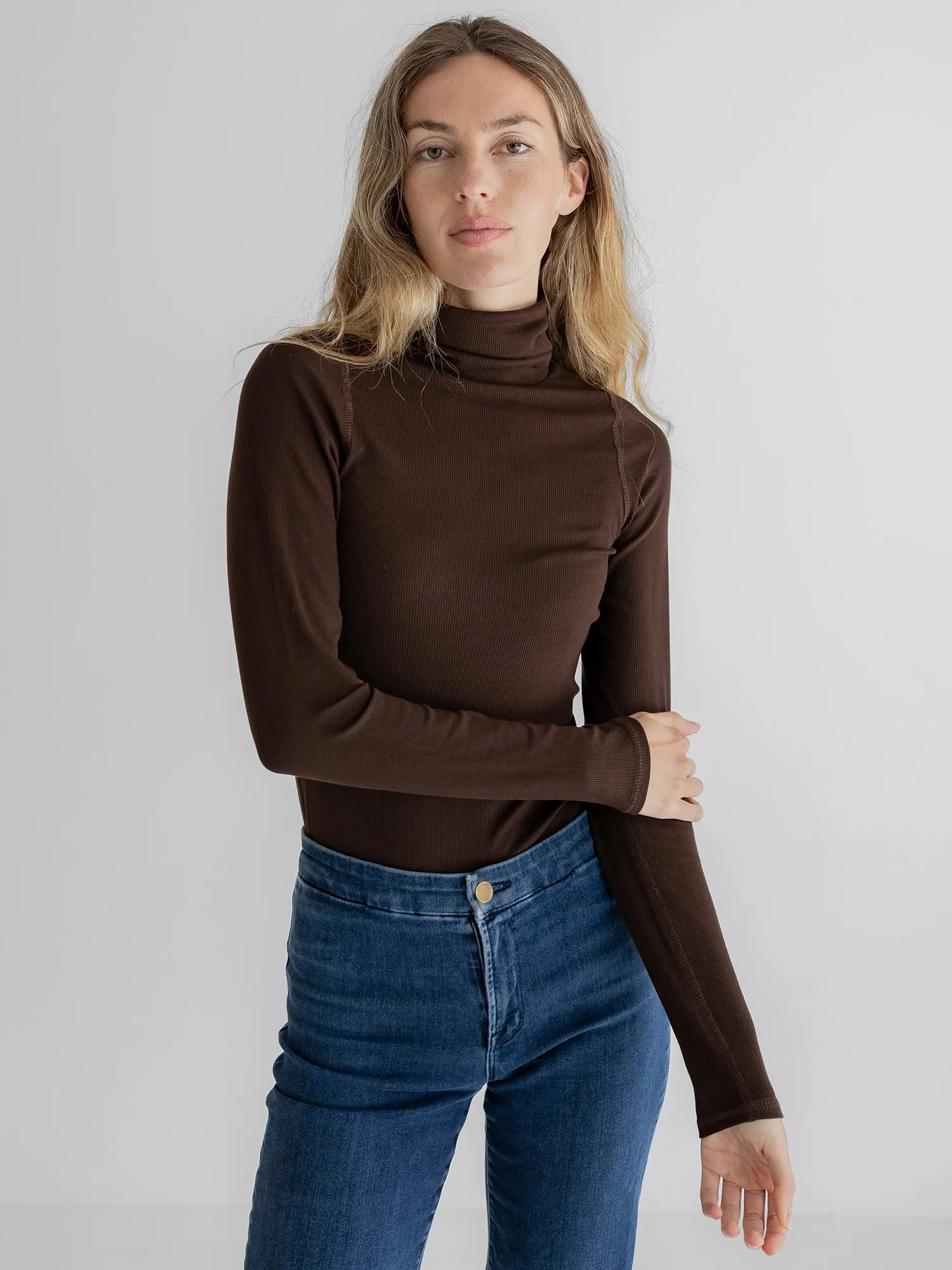 Turtleneck, Ribbed Espresso