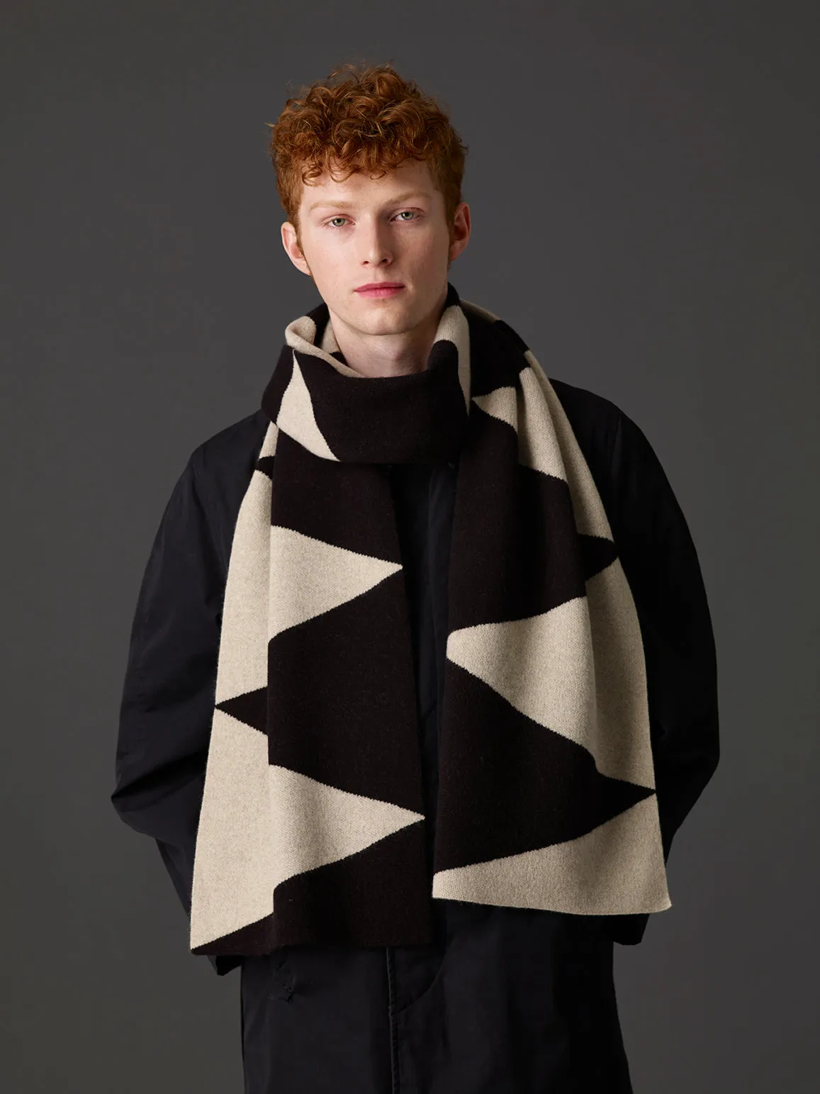 Two Colour Triangle Scarf Military & Black Sample Sale