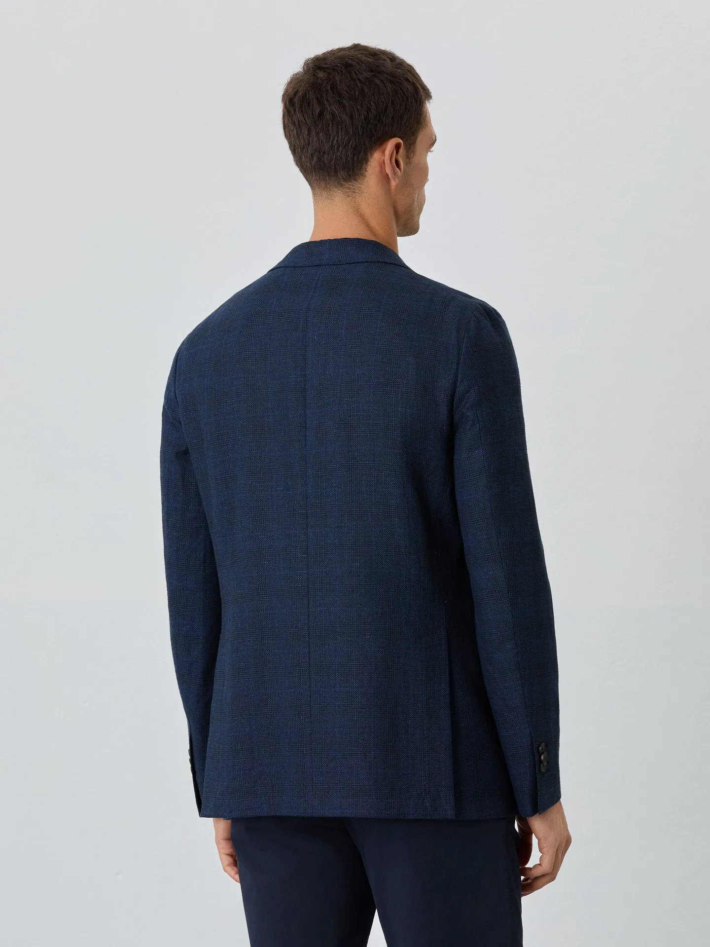 Unstructured Plain Structure Blazer With Patch Pockets In Linen