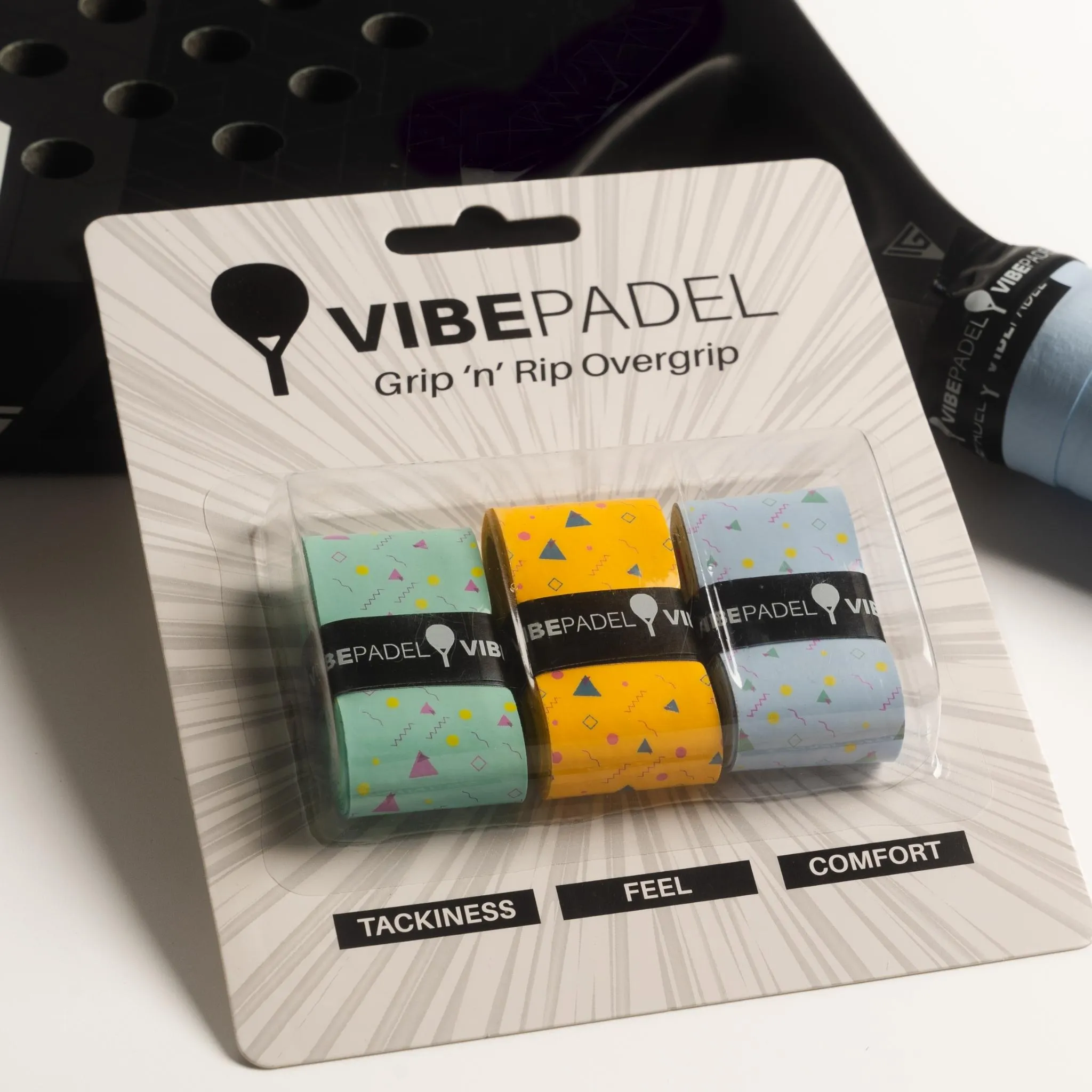 Vibe Padel Overgrip - 3 Pack - Retro Mixed