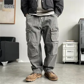 Vintage High Quality Cargo Pants Male Clothing Japanese Multi-pocket Casual Trousers