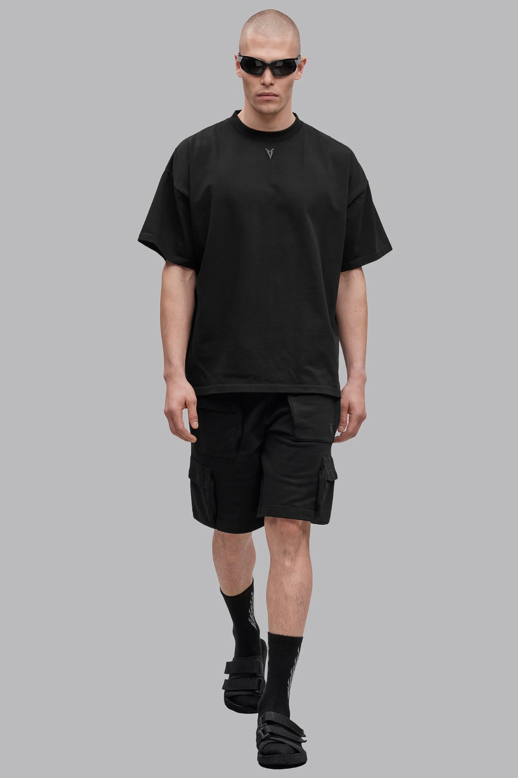 V_LYFE420 9" CARGO SHORTS - Black