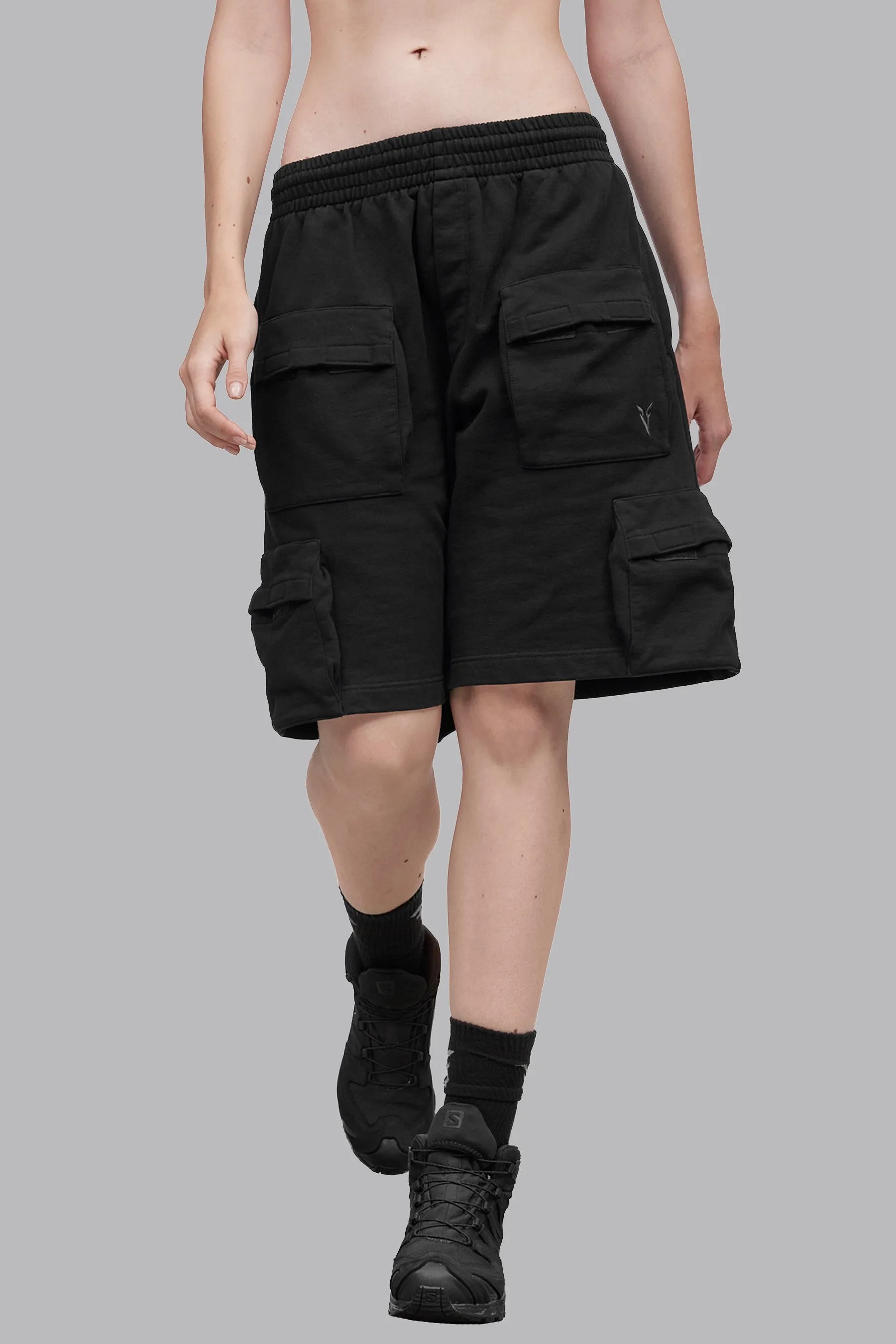 V_LYFE420 9" CARGO SHORTS - Black