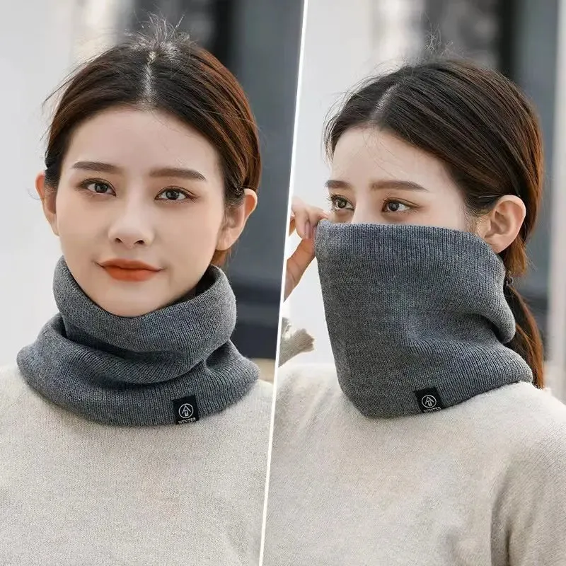 Warm Cashmere Like Knitted Snood Scarf - Unisex Winter Wool Neck Ring